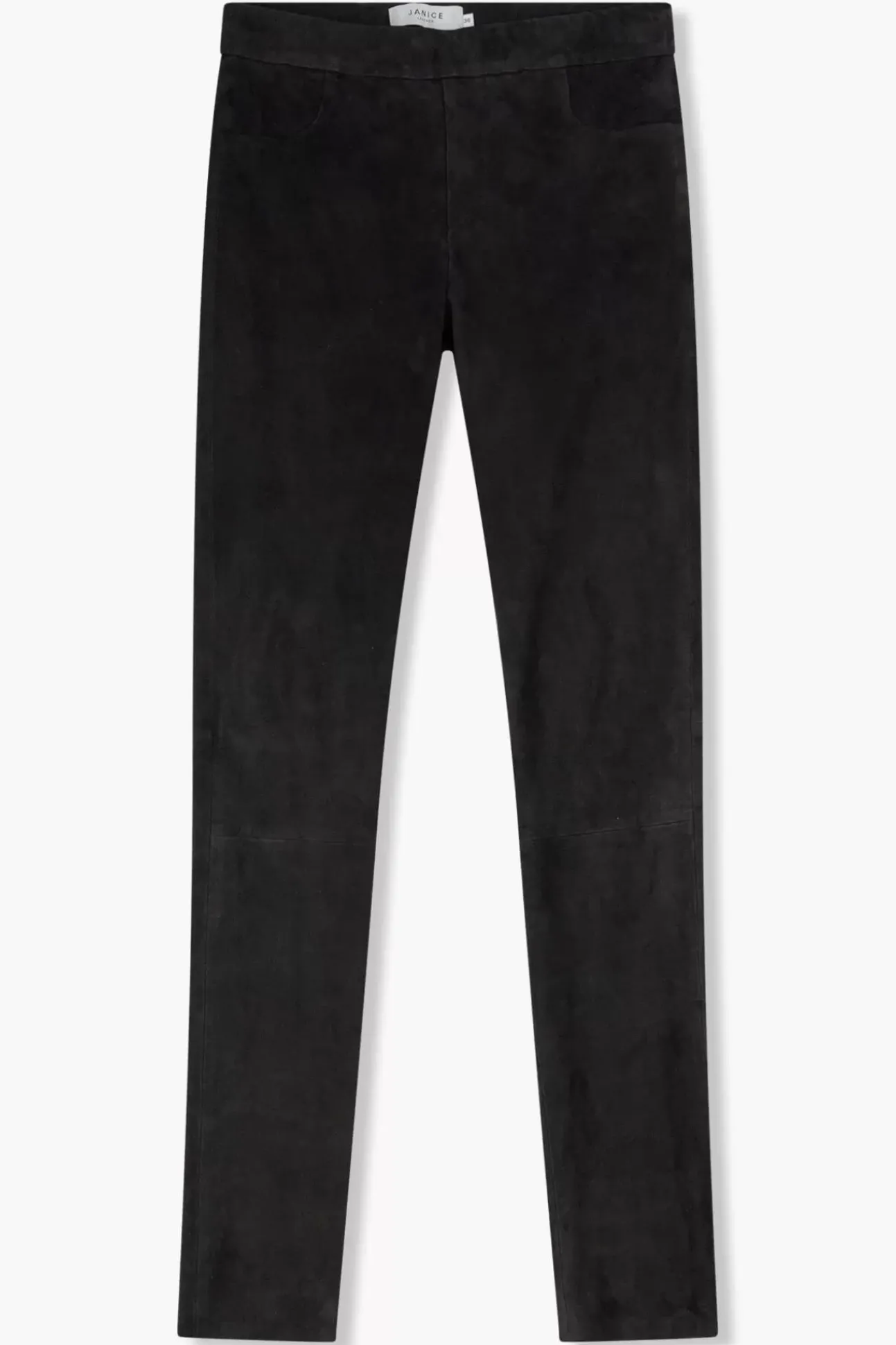 JANICE Leer^Suede Broek Dames Douglas Zwart