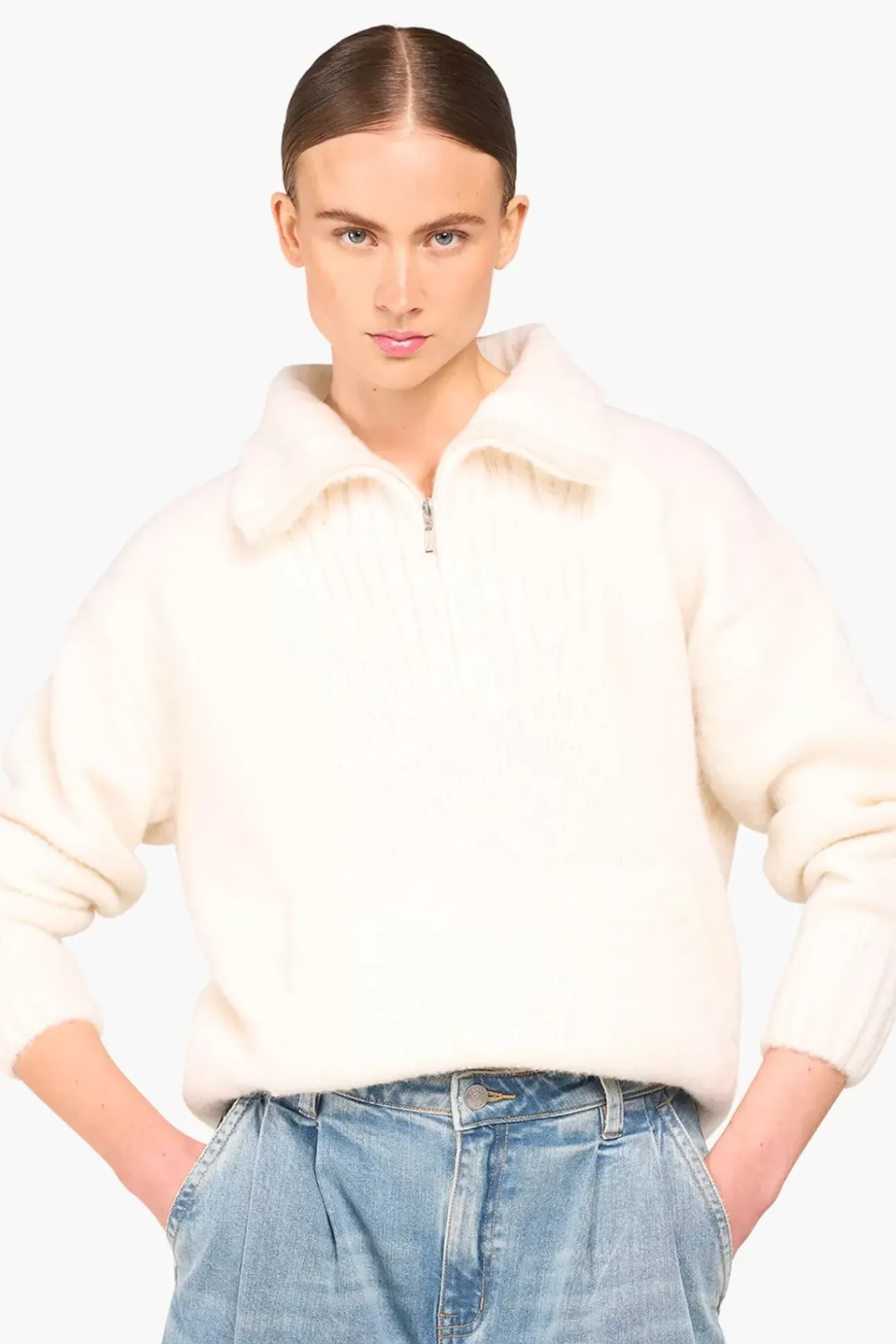 JANICE Sweaters & Truien^Trui Dames Merino Wol Abel Off White