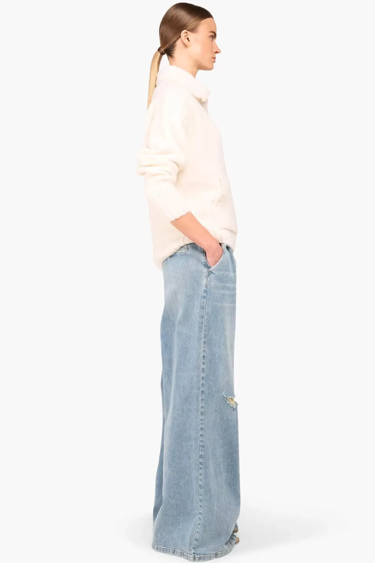 JANICE Sweaters & Truien^Trui Dames Merino Wol Abel Off White