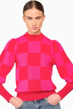JANICE Sweaters & Truien^Trui Gebreid Pof Mouw Jay Ruiten