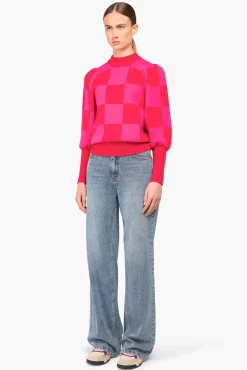 JANICE Sweaters & Truien^Trui Gebreid Pof Mouw Jay Ruiten