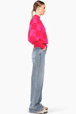 JANICE Sweaters & Truien^Trui Gebreid Pof Mouw Jay Ruiten