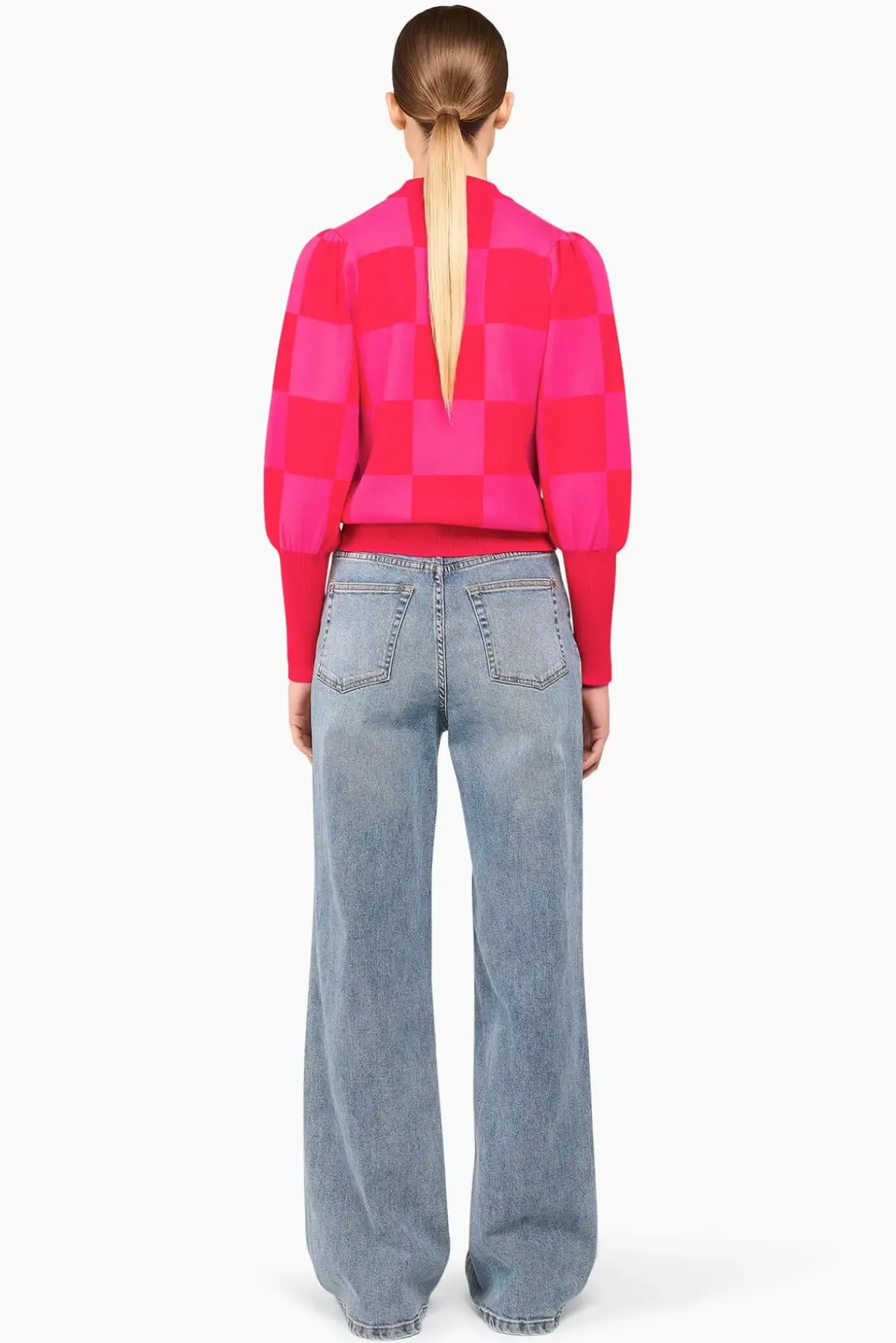 JANICE Sweaters & Truien^Trui Gebreid Pof Mouw Jay Ruiten
