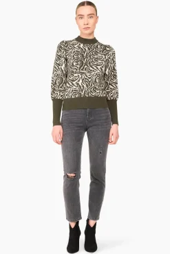 JANICE Sweaters & Truien^Trui Gebreid Pof Mouw Jay Tijger Print