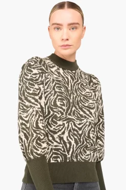 JANICE Sweaters & Truien^Trui Gebreid Pof Mouw Jay Tijger Print