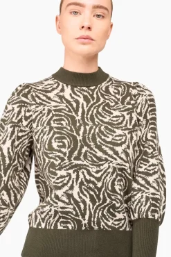 JANICE Sweaters & Truien^Trui Gebreid Pof Mouw Jay Tijger Print
