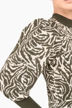 JANICE Sweaters & Truien^Trui Gebreid Pof Mouw Jay Tijger Print