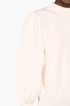 JANICE Sweaters & Truien^Trui Gebreid Pof Mouw Jay Wit