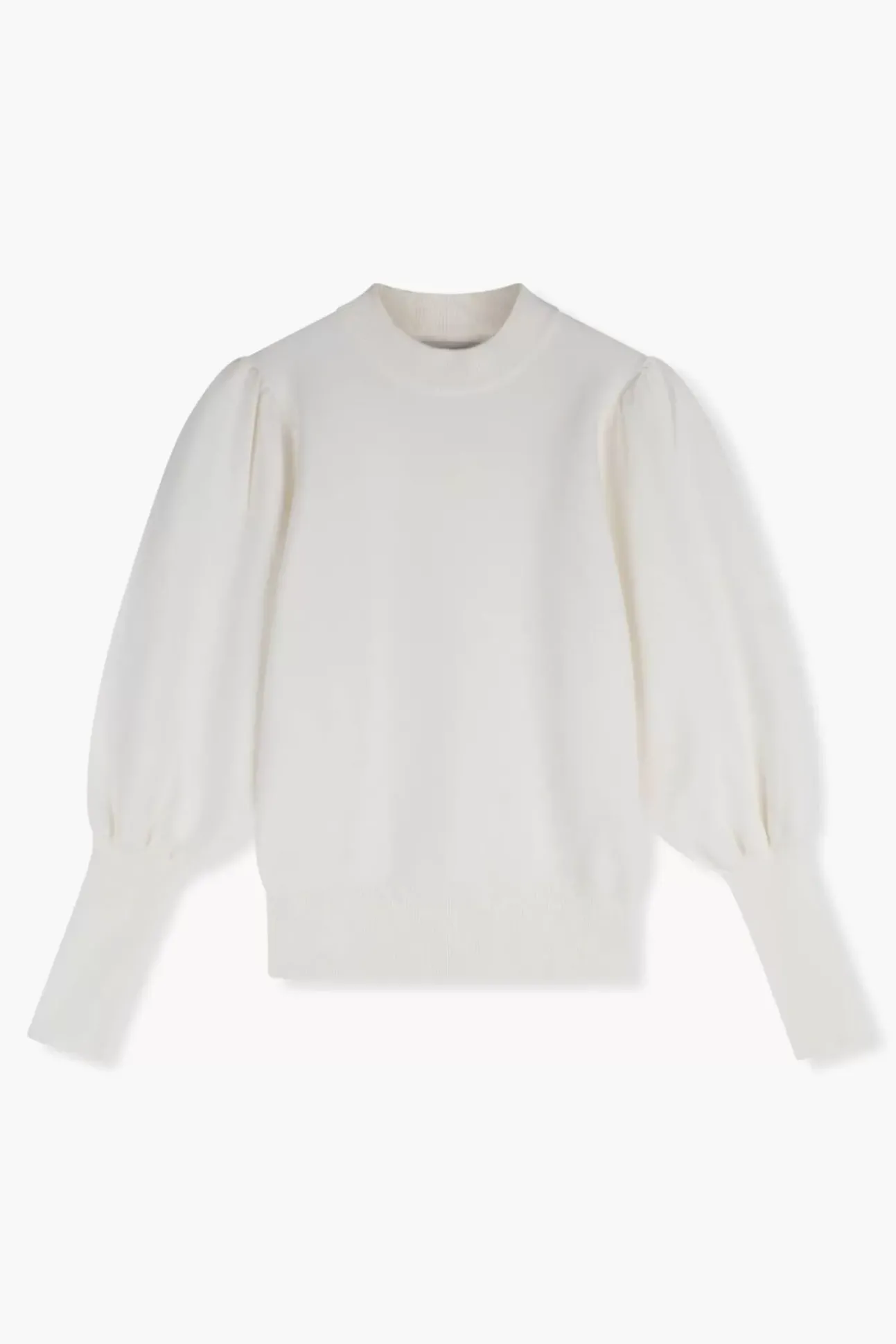 JANICE Sweaters & Truien^Trui Gebreid Pof Mouw Jay Wit