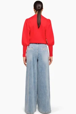 JANICE Sweaters & Truien^Trui Pof Mouw Jay Rood