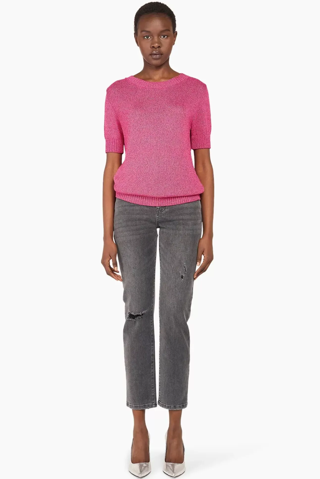 JANICE Sweaters & Truien^Truitje Dames Lurex Tyson Roze