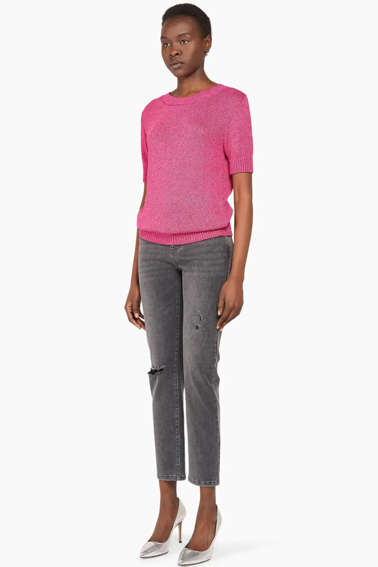 JANICE Sweaters & Truien^Truitje Dames Lurex Tyson Roze