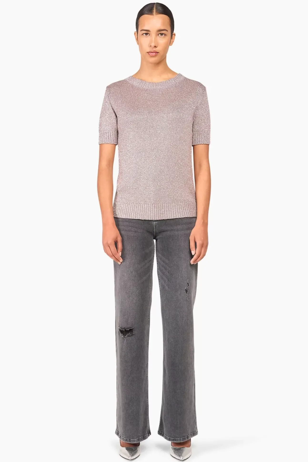 JANICE Sweaters & Truien^Truitje Dames Lurex Tyson Zilver