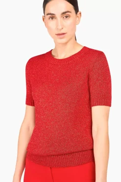 JANICE Sweaters & Truien^Truitje Lurex Tyson Rood