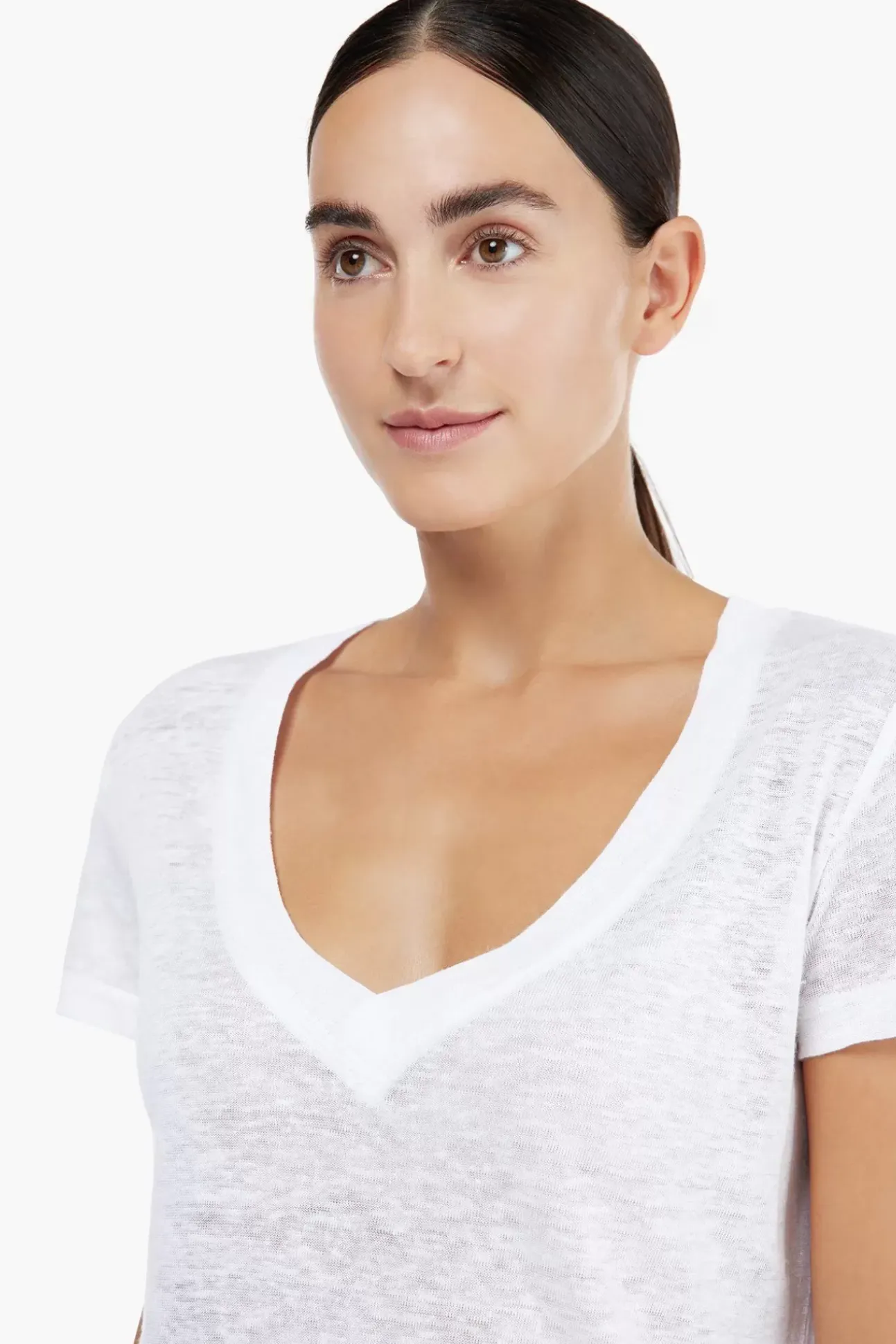 JANICE T-Shirts^Wit Linnen Dames T-Shirt Lee White
