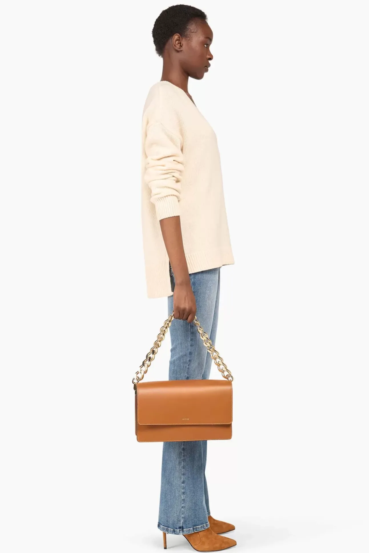 JANICE Sweaters & Truien^Witte Cashmere Dames Trui Brick Off-White