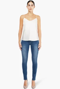 JANICE Tops^Witte Zijden Top River White