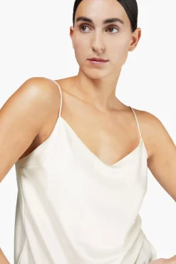 JANICE Tops^Witte Zijden Top River White