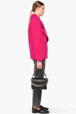 JANICE Jassen^Wollen Jas Dames Kort Gus Roze