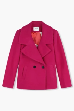 JANICE Jassen^Wollen Jas Dames Kort Gus Roze