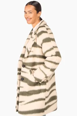 JANICE Jassen^Wollen Jas Dames Tijger Bob Groen