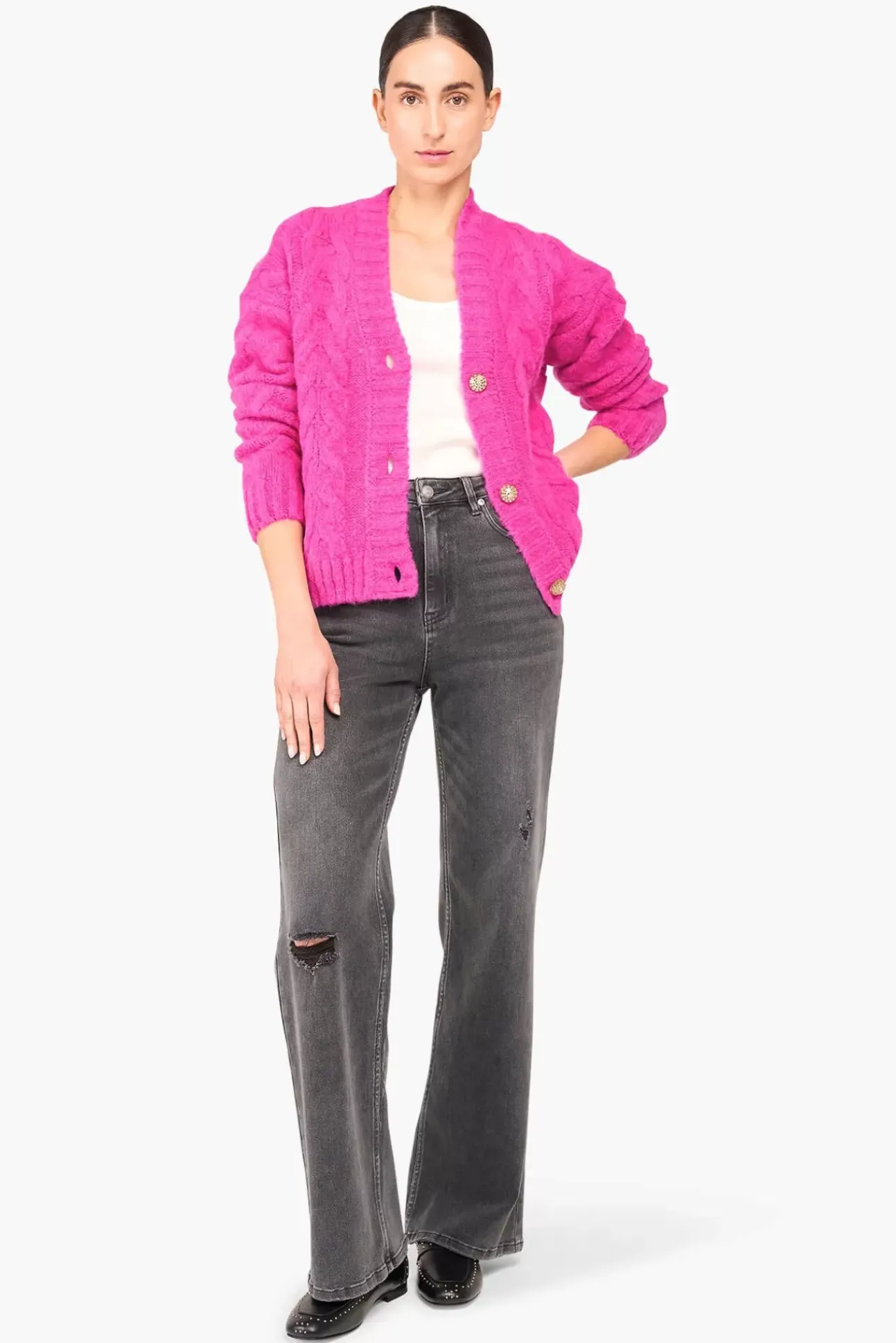 JANICE Vesten^Wollen Vest Dames Brooklyn Roze