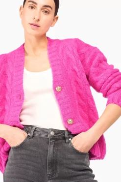 JANICE Vesten^Wollen Vest Dames Brooklyn Roze
