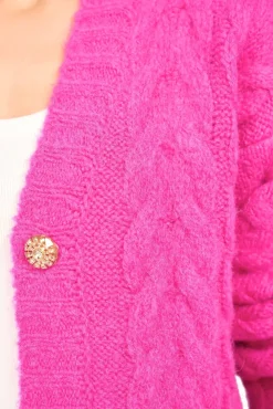 JANICE Vesten^Wollen Vest Dames Brooklyn Roze