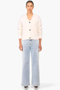 JANICE Vesten^Wollen Vest Gebreid Brooklyn Off White