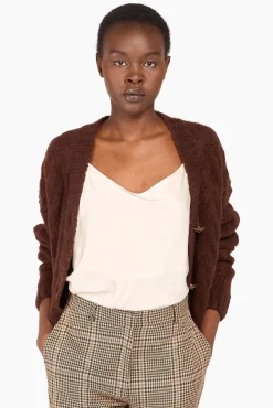 JANICE Sweaters & Truien^Wollen Vest Gebreid Brooklyn Bruin