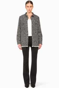 JANICE Blouses^Wollen Visgraat Blouse Dames Shane Zwart