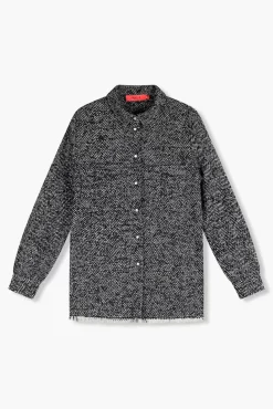 JANICE Blouses^Wollen Visgraat Blouse Dames Shane Zwart