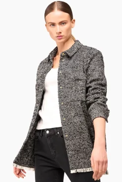 JANICE Blouses^Wollen Visgraat Blouse Dames Shane Zwart