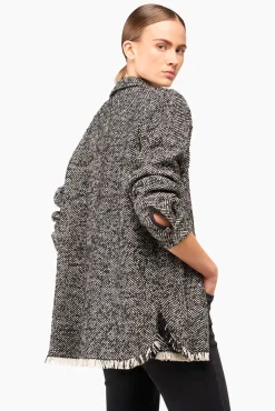 JANICE Blouses^Wollen Visgraat Blouse Dames Shane Zwart