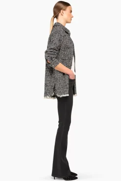 JANICE Blouses^Wollen Visgraat Blouse Dames Shane Zwart