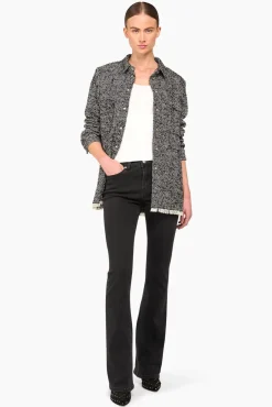 JANICE Blouses^Wollen Visgraat Blouse Dames Shane Zwart