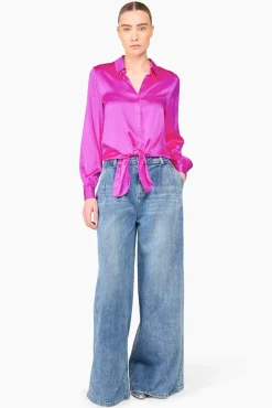 JANICE Blouses^Zijden Blouse Dames Bobby Roze