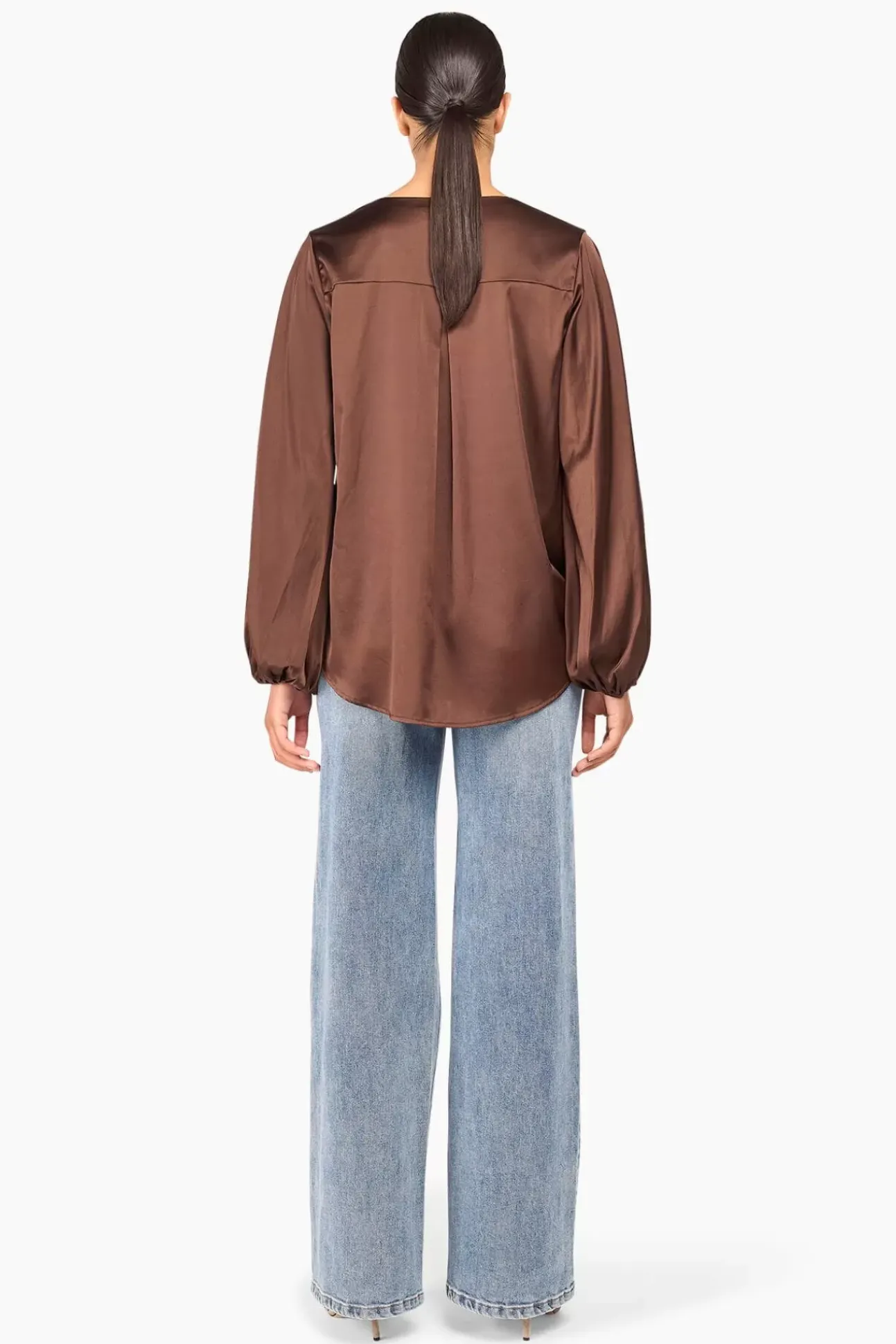 JANICE Blouses^Zijden Blouse Dames Tristan Bruin