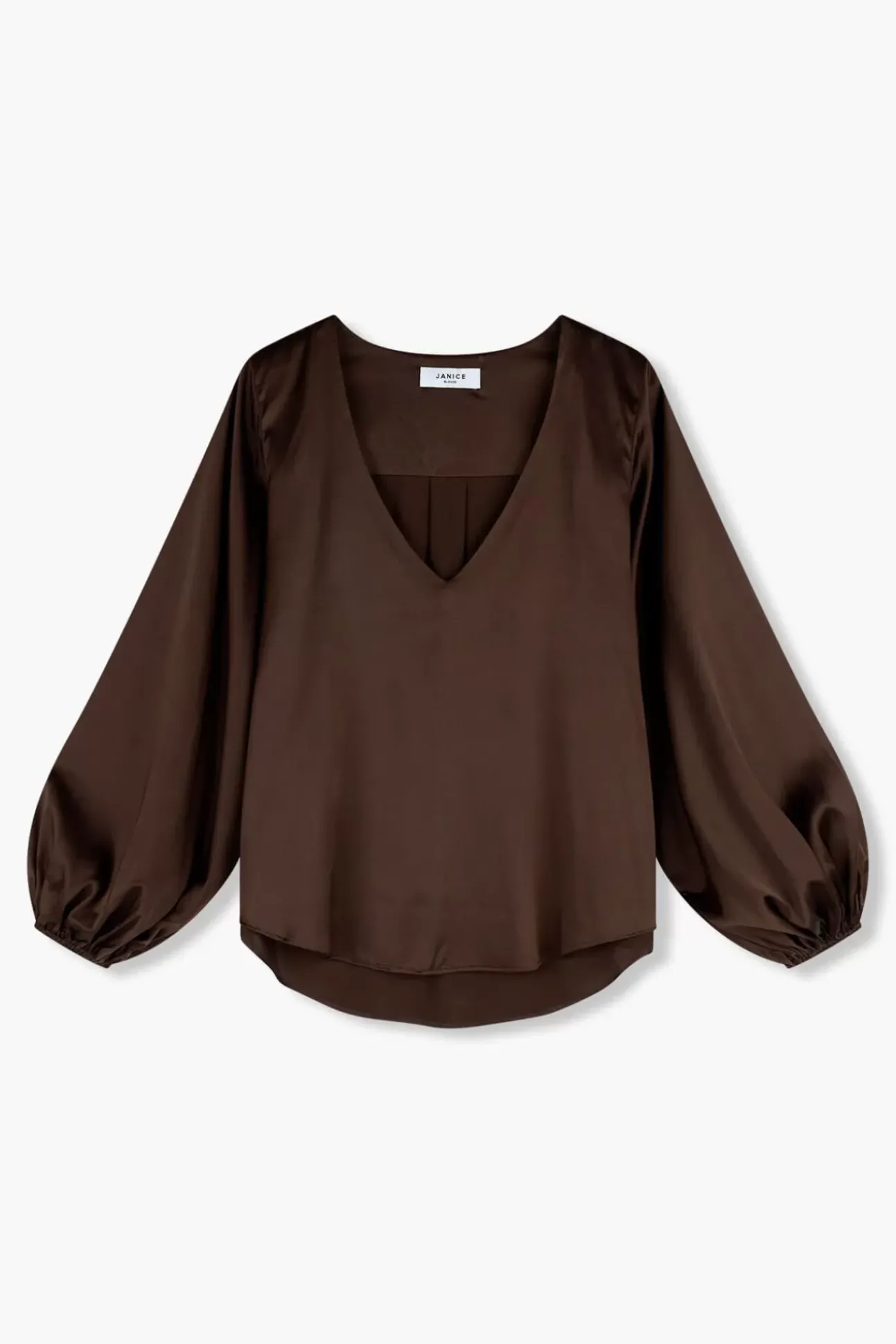 JANICE Blouses^Zijden Blouse Dames Tristan Bruin