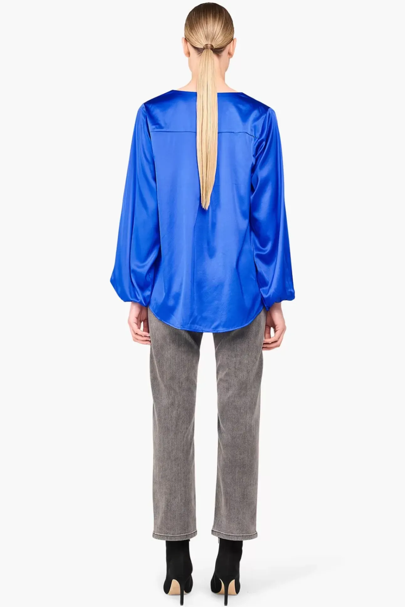 JANICE Blouses^Zijden Blouse Dames Tristan Blauw