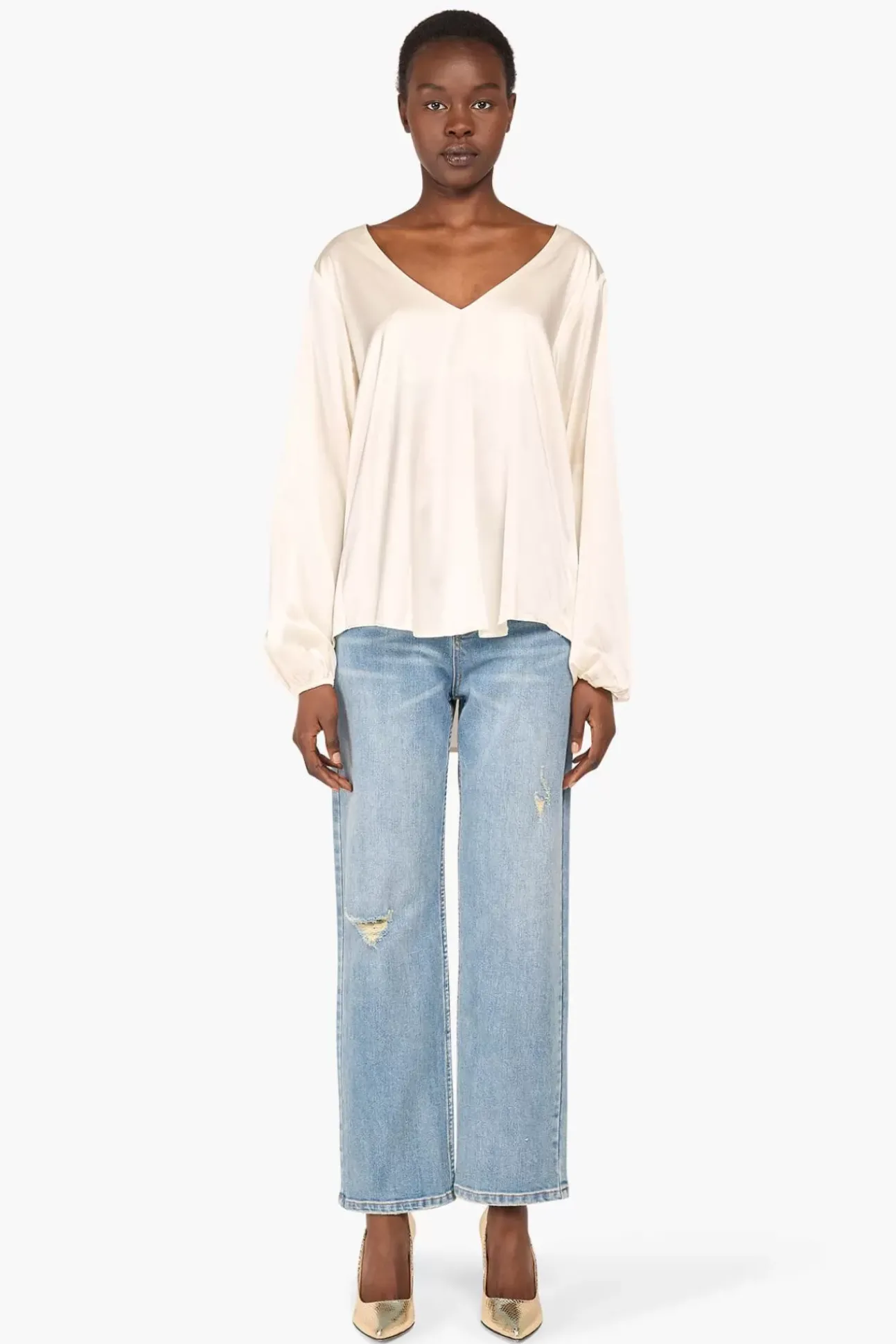 JANICE Blouses^Zijden Blouse Dames Tristan Off White