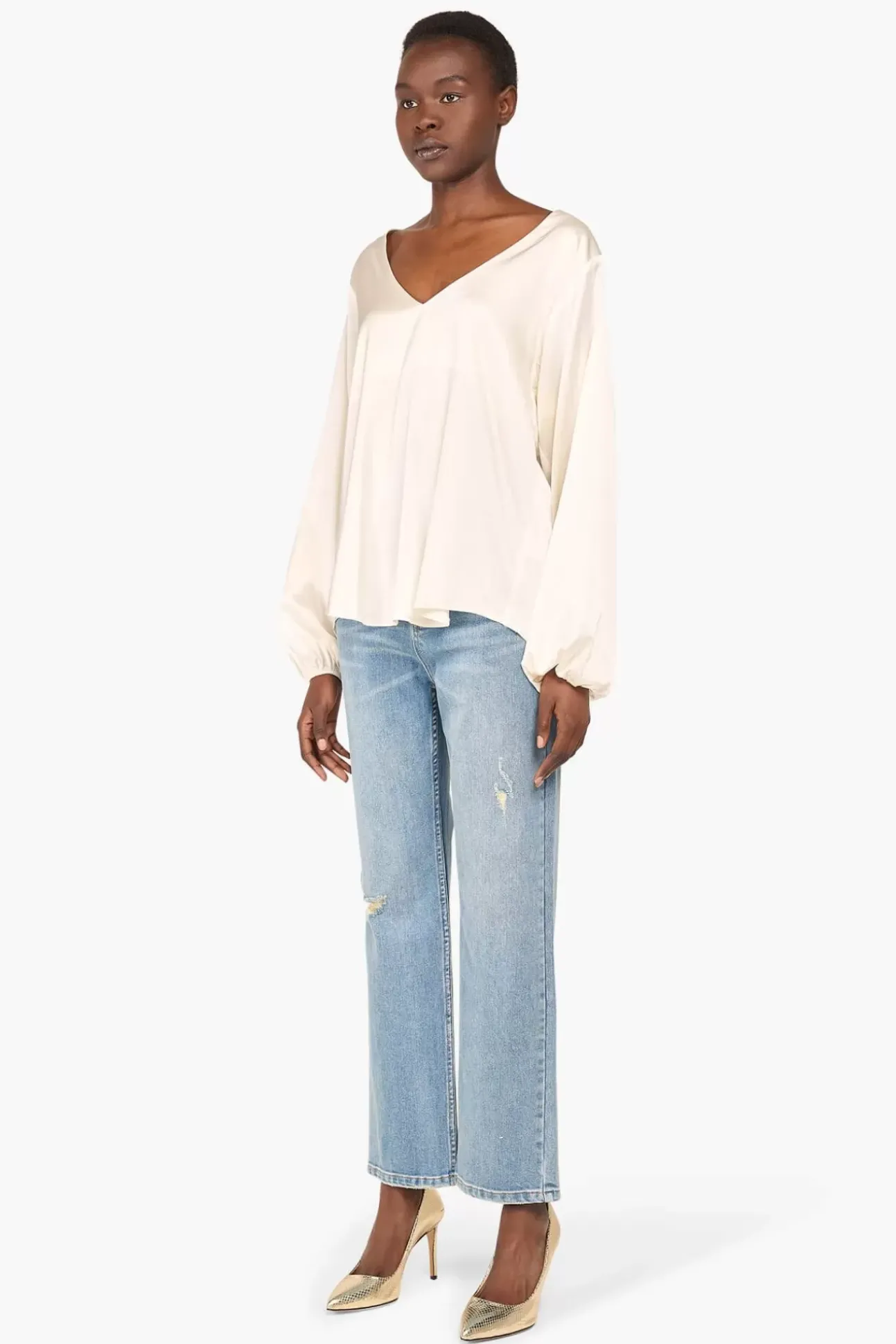 JANICE Blouses^Zijden Blouse Dames Tristan Off White