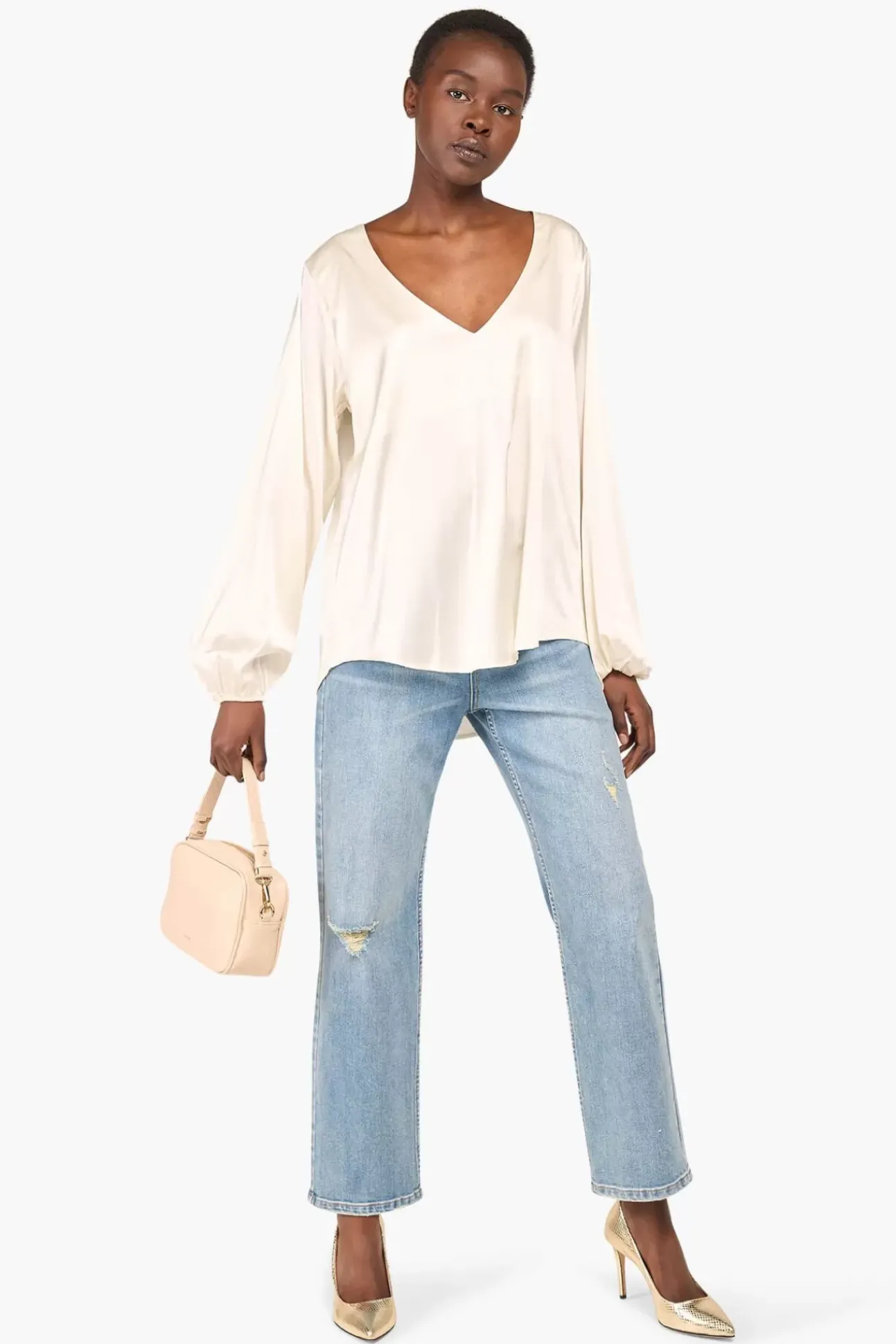 JANICE Blouses^Zijden Blouse Dames Tristan Off White
