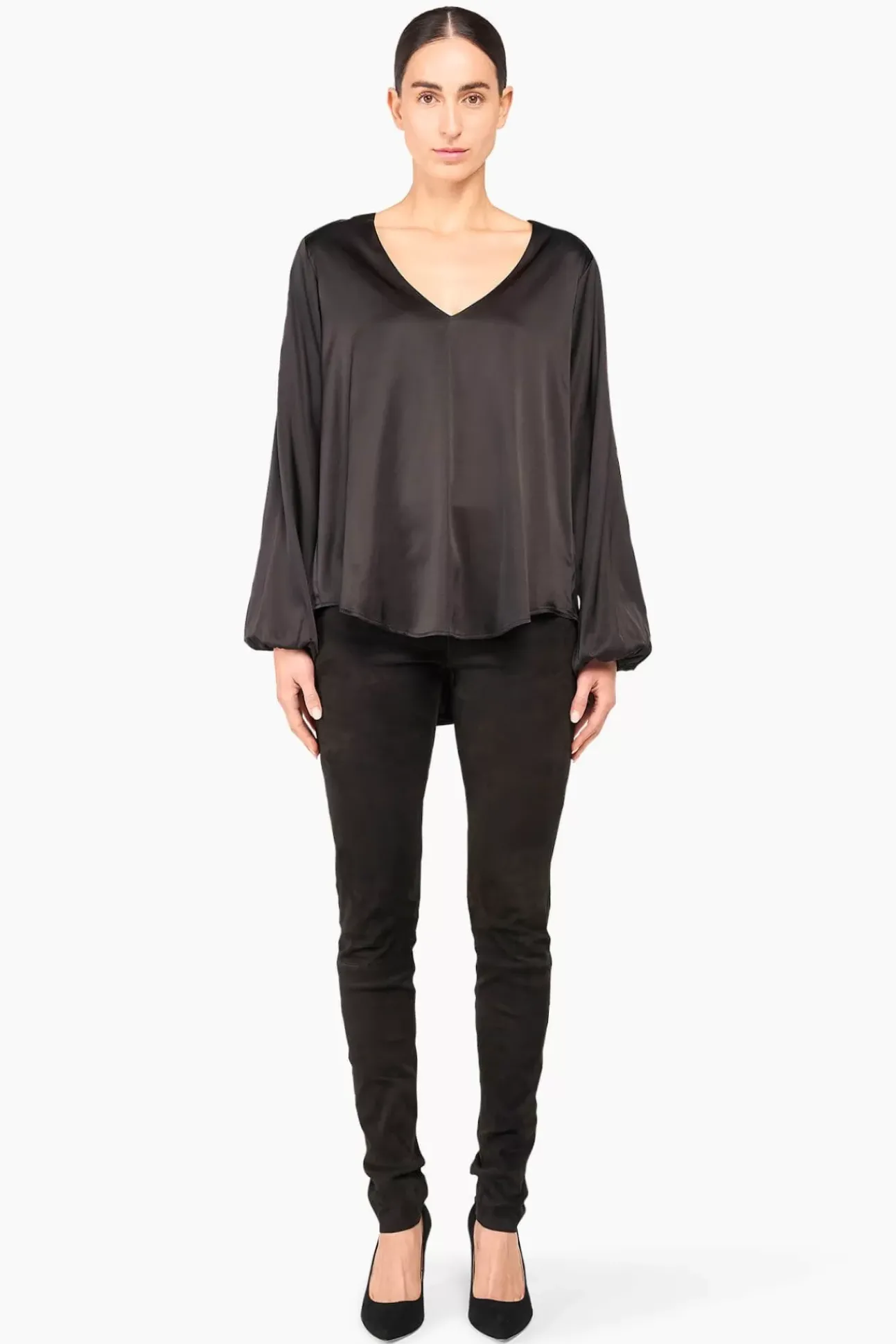JANICE Blouses^Zijden Blouse Dames Tristan Zwart