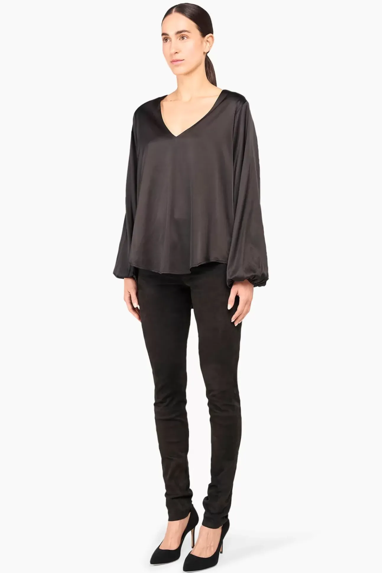 JANICE Blouses^Zijden Blouse Dames Tristan Zwart