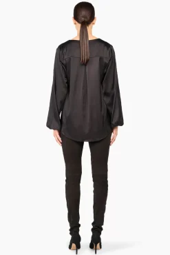 JANICE Blouses^Zijden Blouse Dames Tristan Zwart