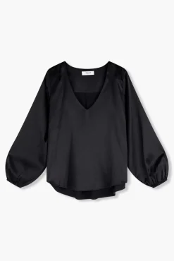 JANICE Blouses^Zijden Blouse Dames Tristan Zwart