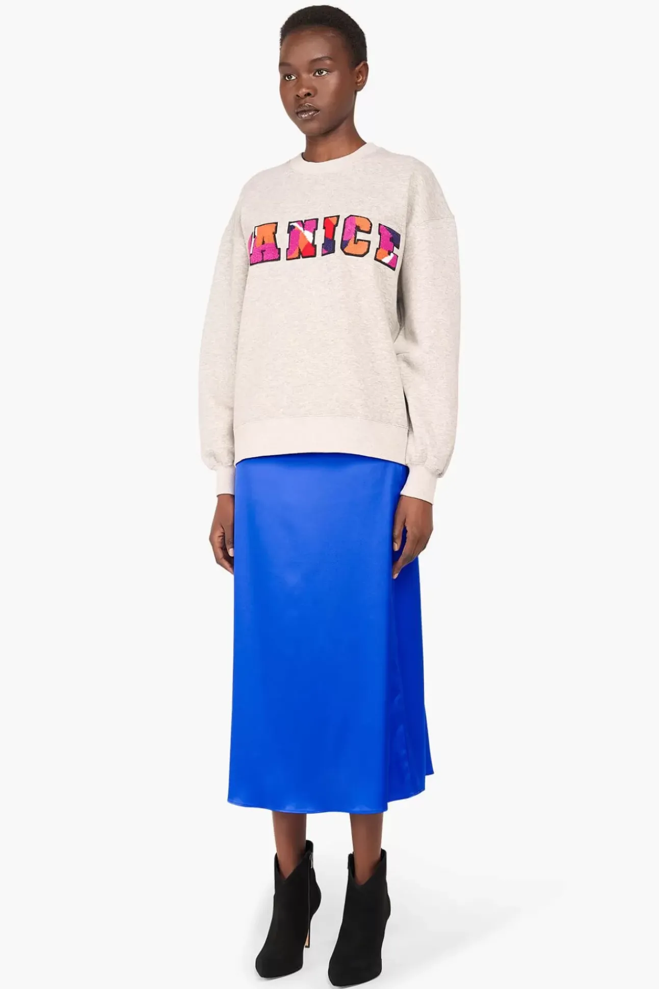 JANICE Rokken^Zijden Rok Stretch Marlon Blauw