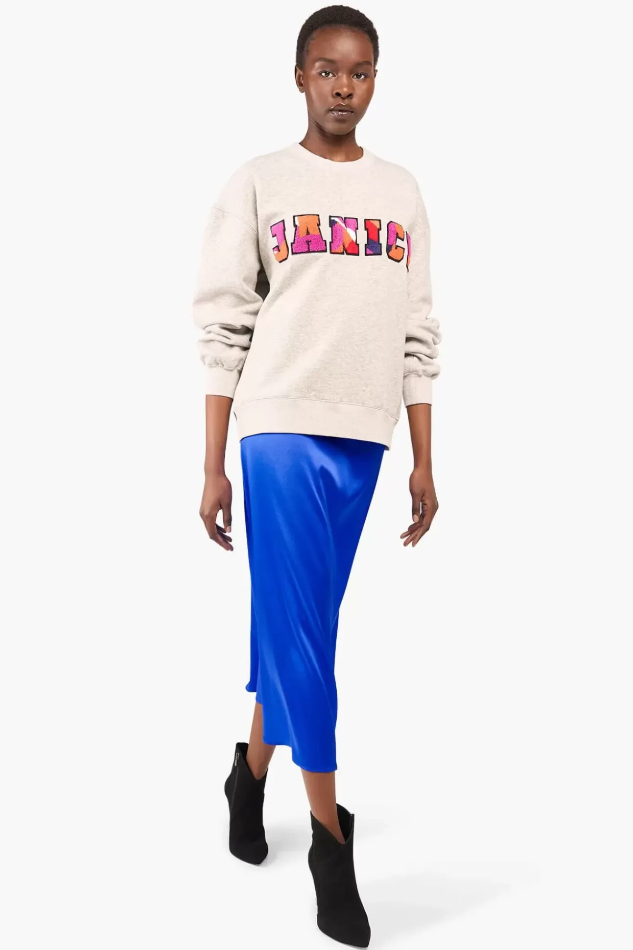 JANICE Rokken^Zijden Rok Stretch Marlon Blauw