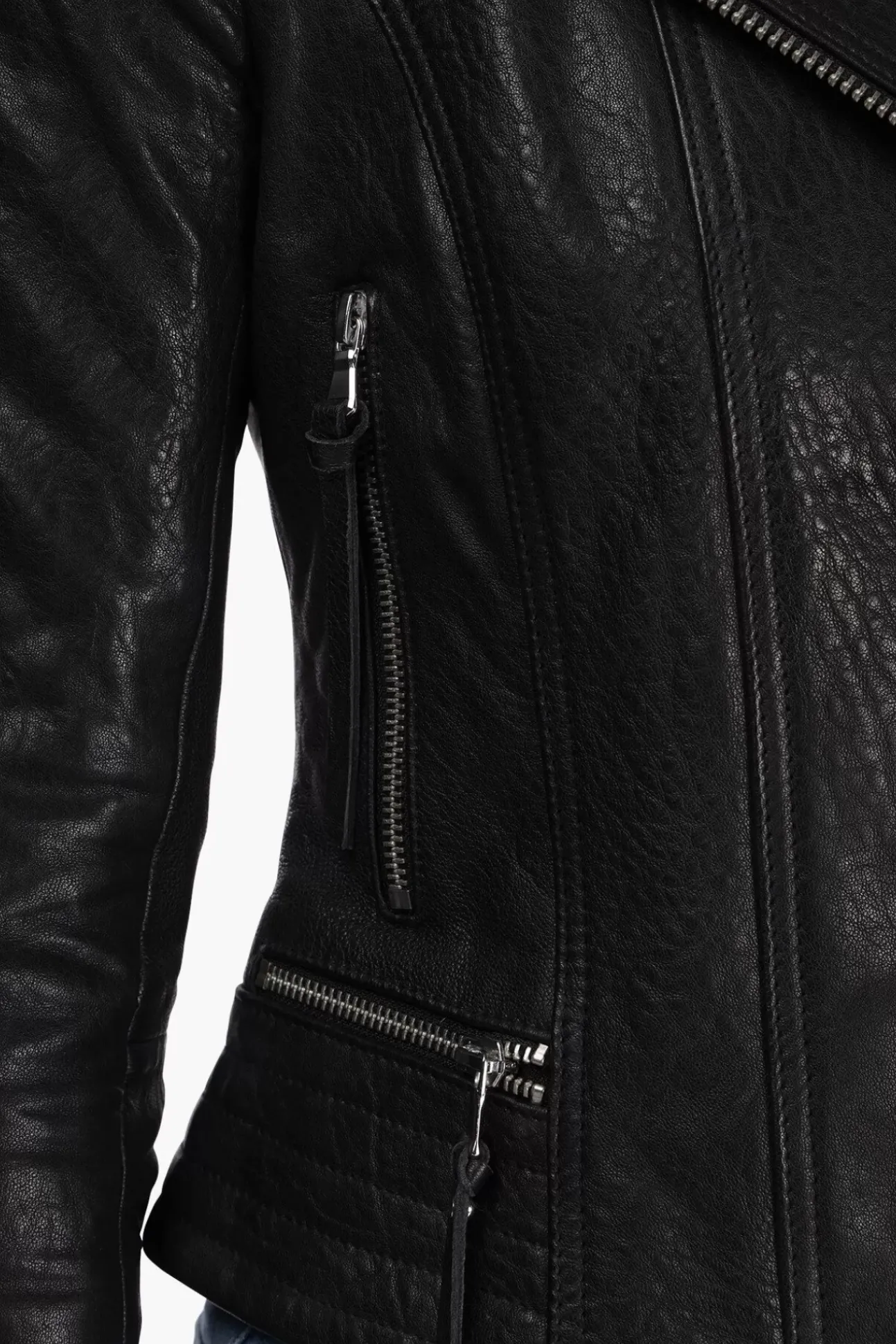 JANICE Jassen^Zwart Leren Bikerjack Otis Black